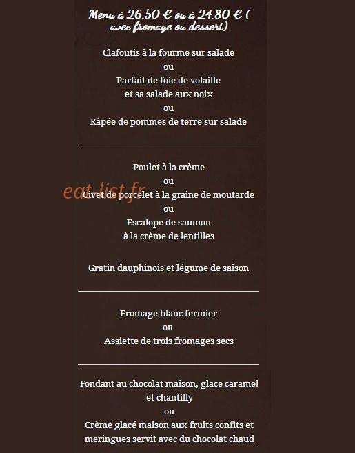La Chaumière — carte page 7