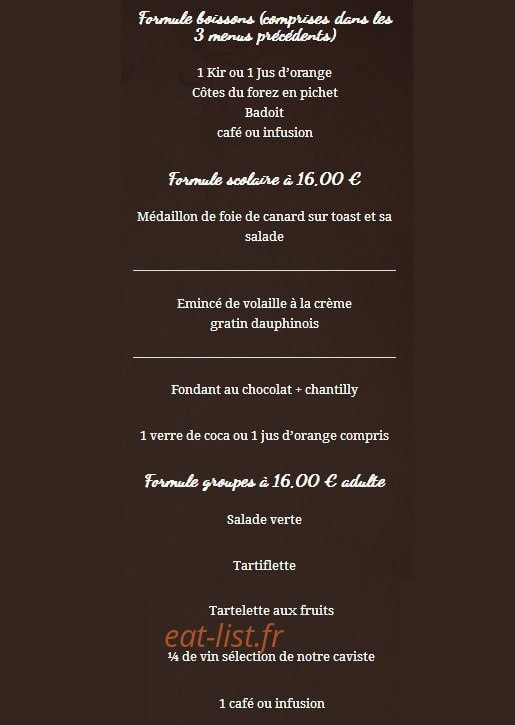 La Chaumière — carte page 9