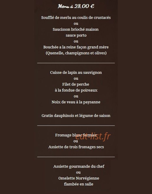 La Chaumière — carte page 8