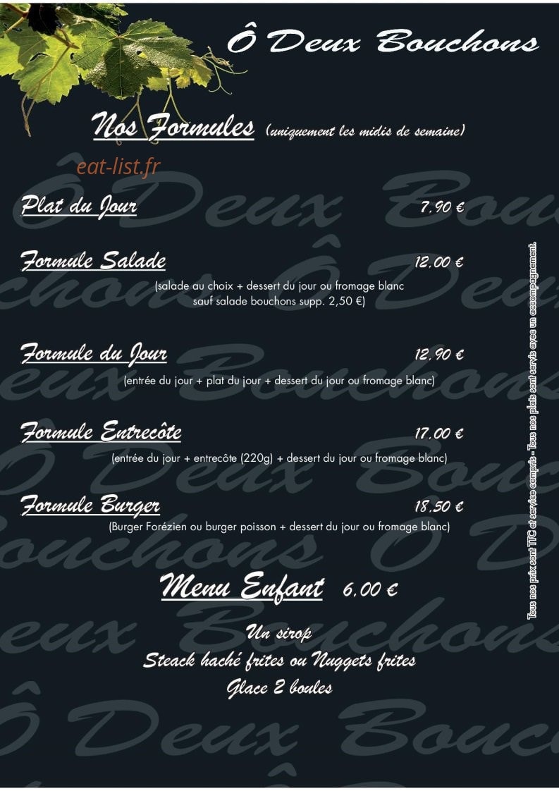 Ô Deux Bouchons — carte page 3