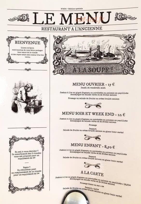 A l'Ancienne — carte page 1