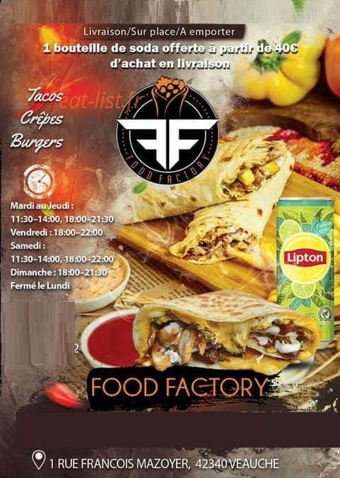 Food factory — carte page 1