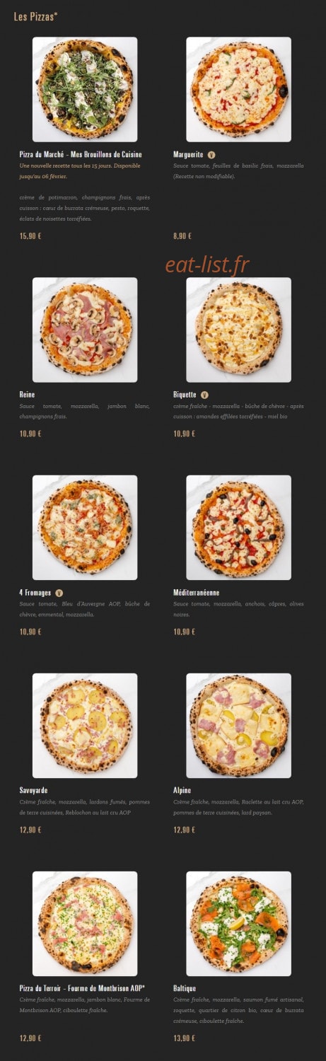 Pizza Cosy — carte page 1