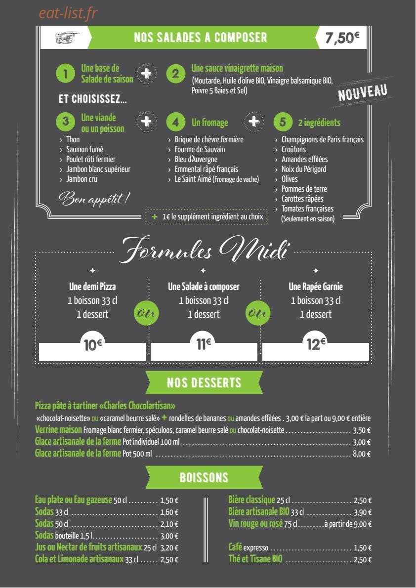 Pizzas du terroir — carte page 3