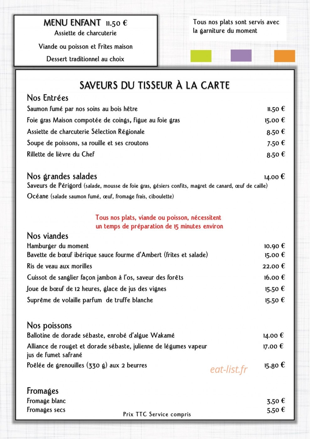 Le Tisseur des Saveurs — carte page 4