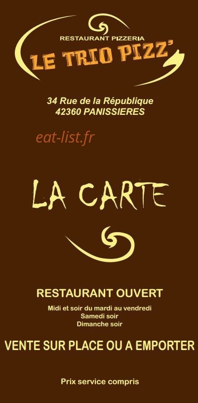 Le Trio Pizz — carte page 1