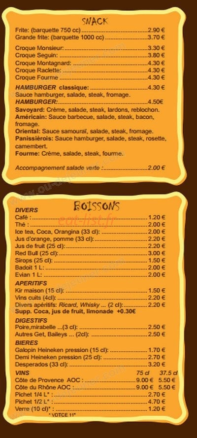 Le Trio Pizz — carte page 6