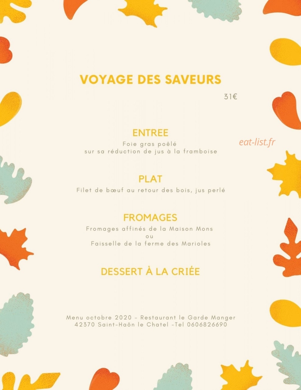 Le Garde Manger — carte page 4