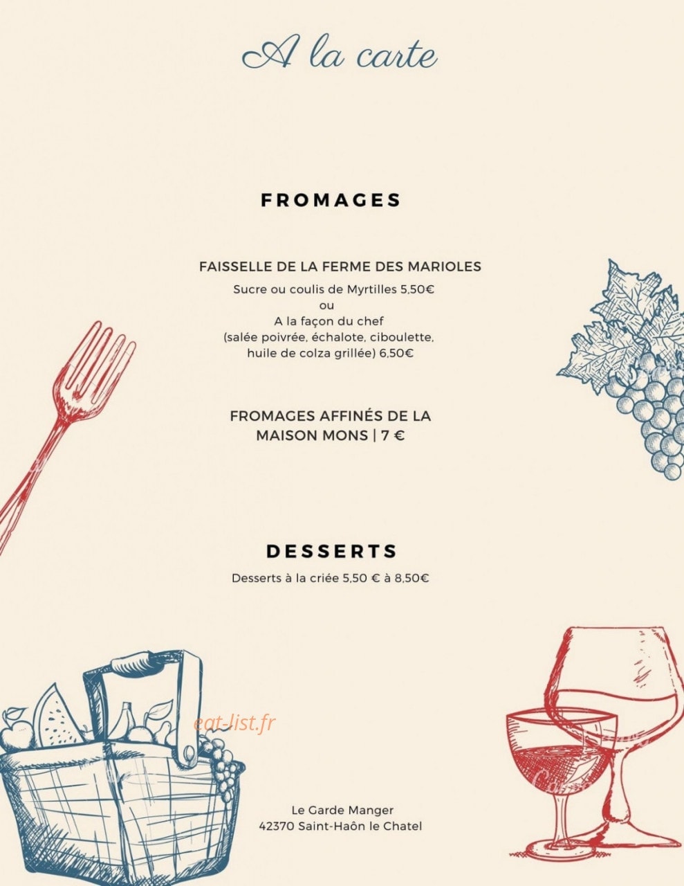 Le Garde Manger — carte page 6