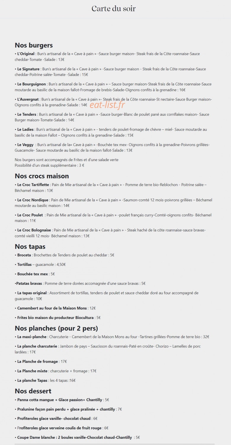 L'Original — carte page 2