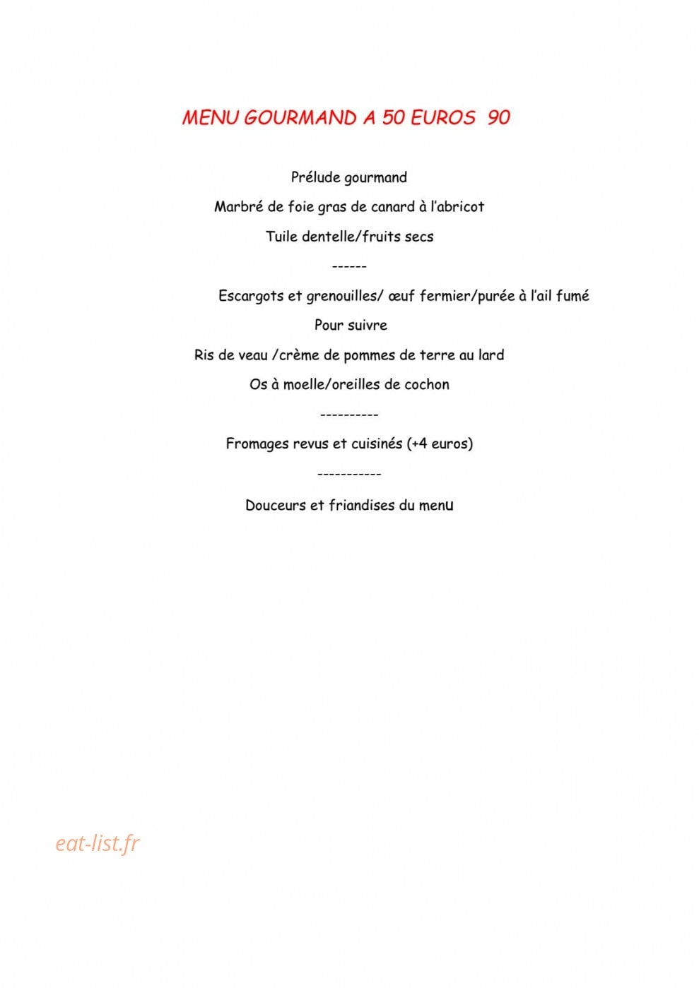 la Calèche — carte page 3