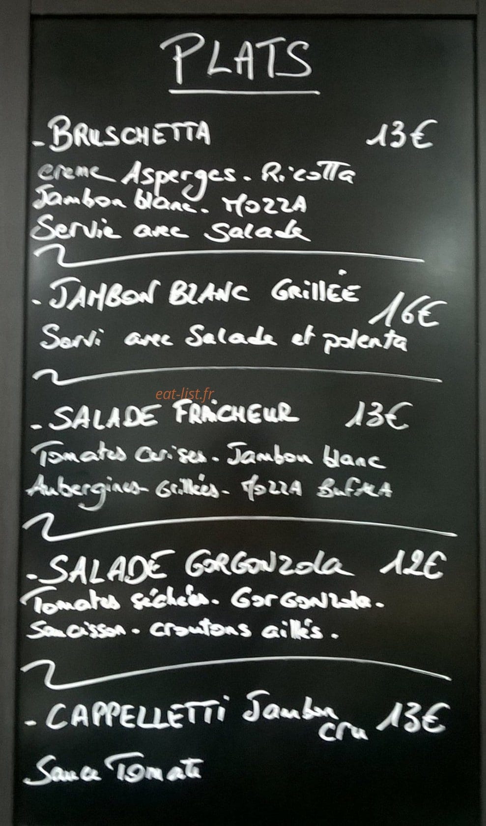 Bistrot Scopello — carte page 1