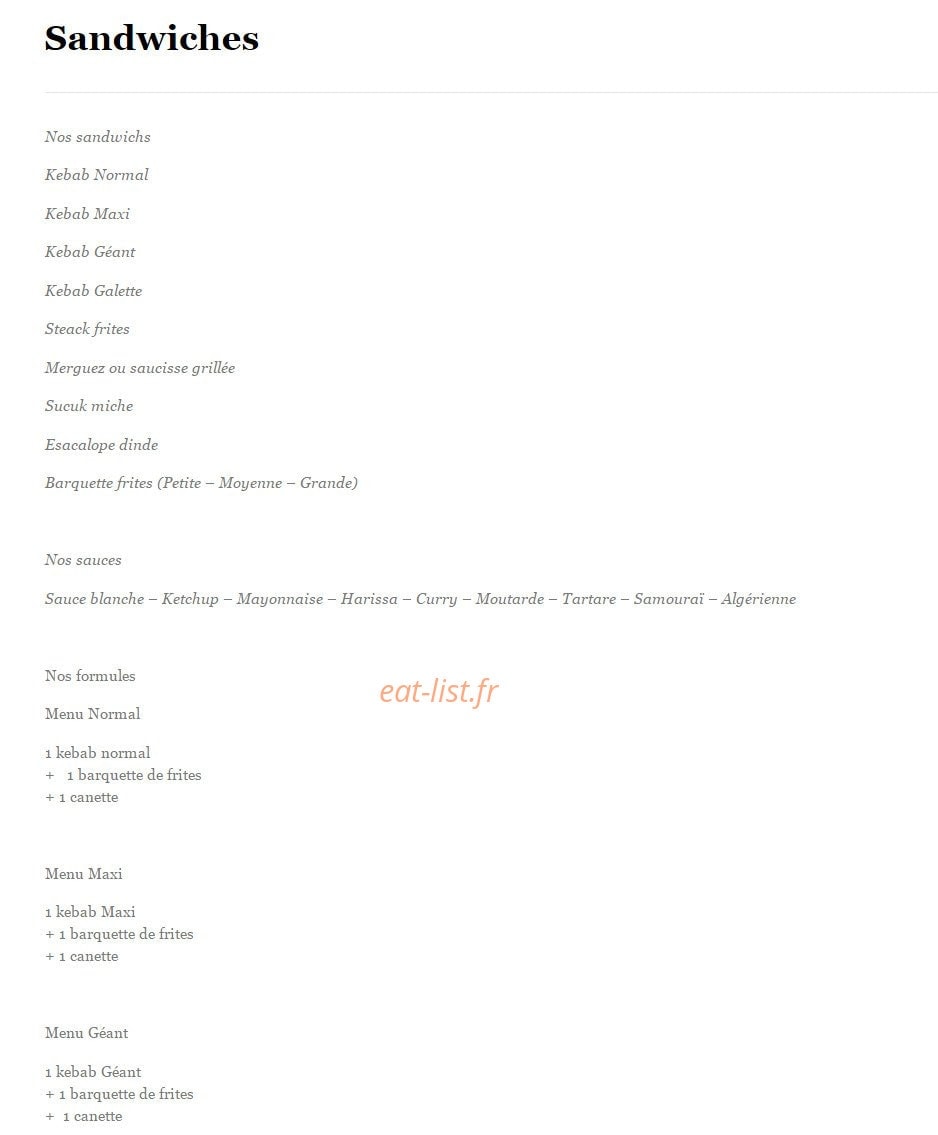 Kebab Chez Tonton — carte page 3