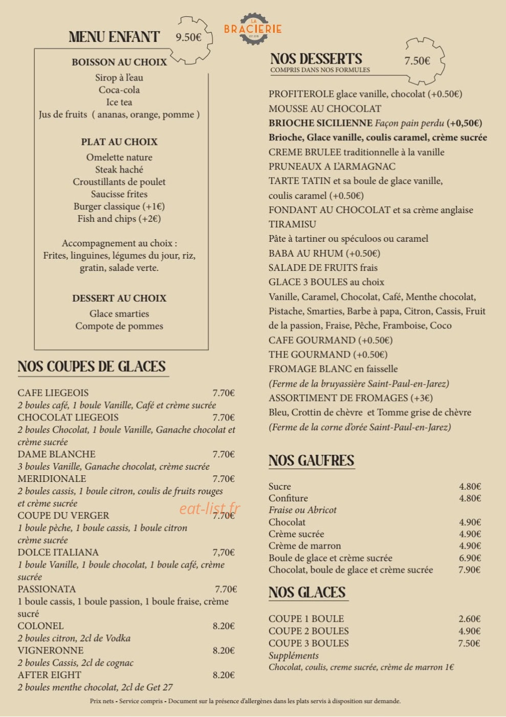 La Bracierie — carte page 6