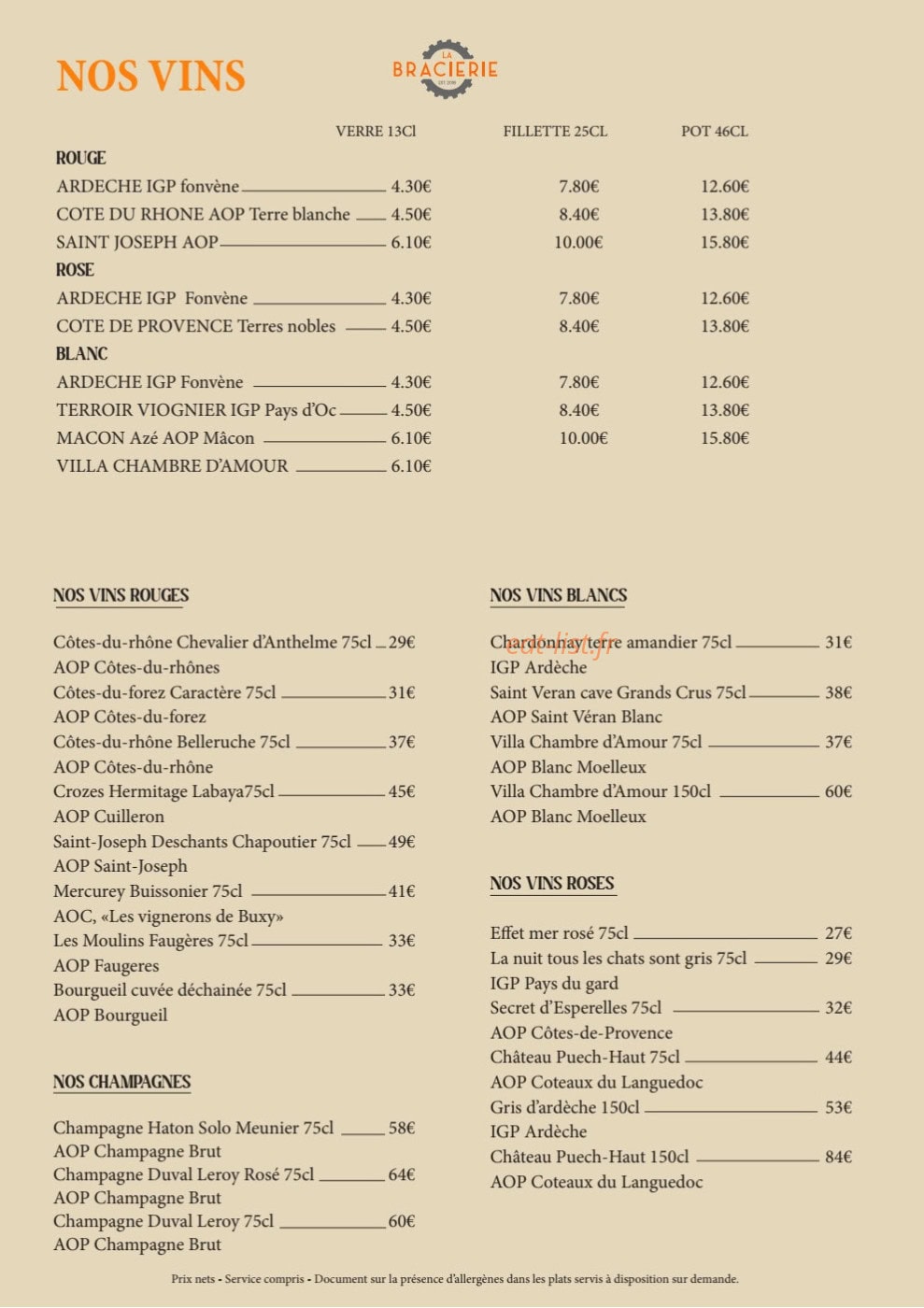 La Bracierie — carte page 8