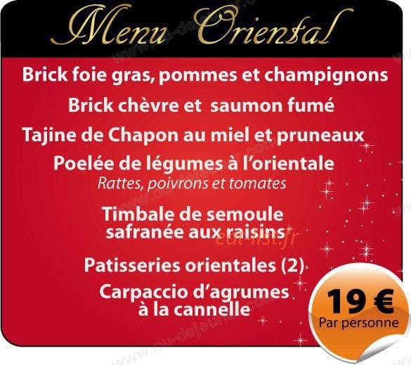 Le Gourmet Oriental — carte page 2