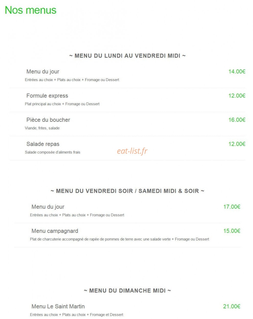 Le Saint Martin — carte page 1