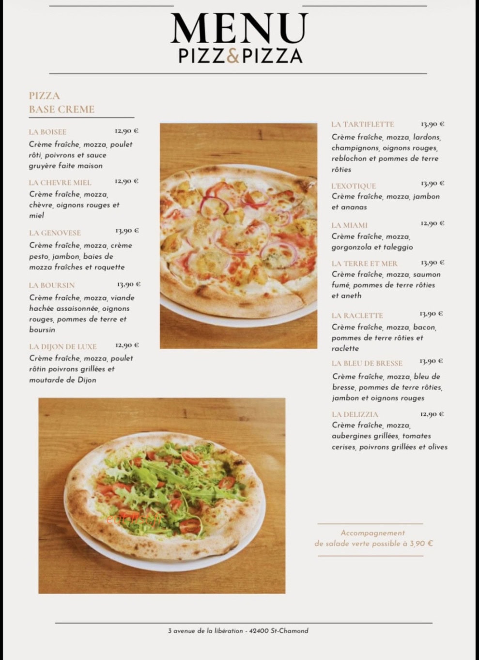 Pizz&pizza — carte page 1