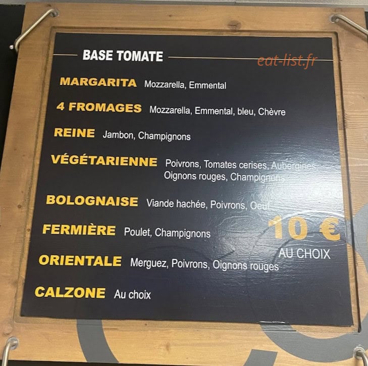 Pizzeria de la Savoie — carte page 1