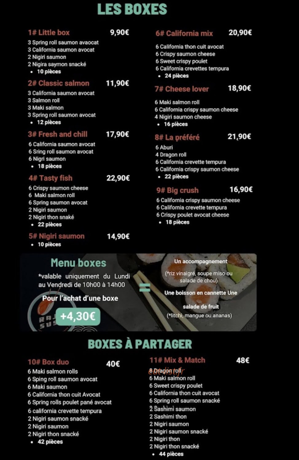 Rajia Sushi — carte page 2