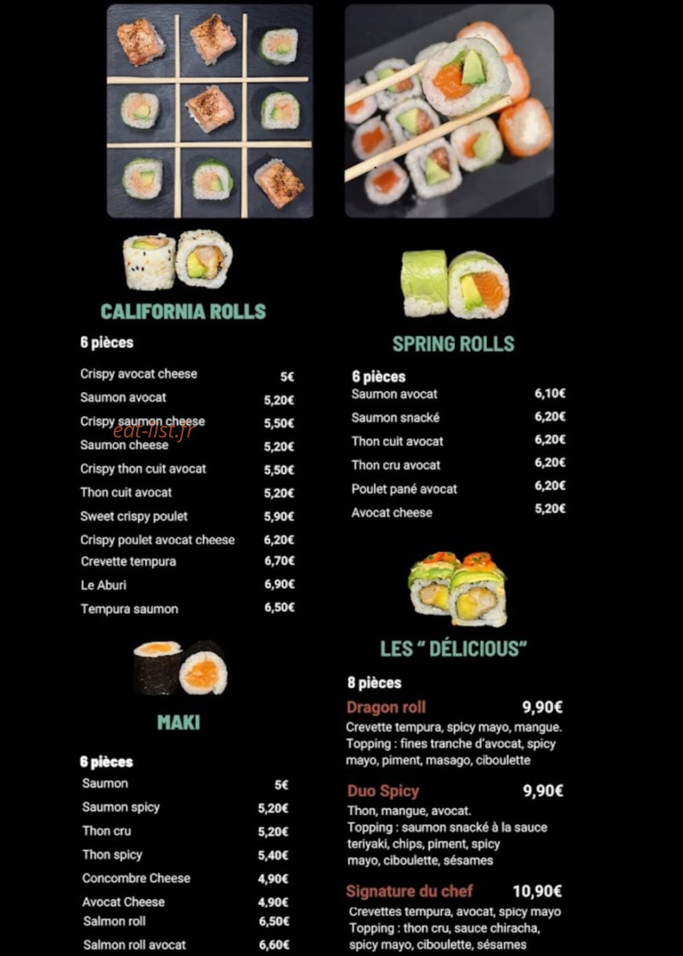 Rajia Sushi — carte page 3