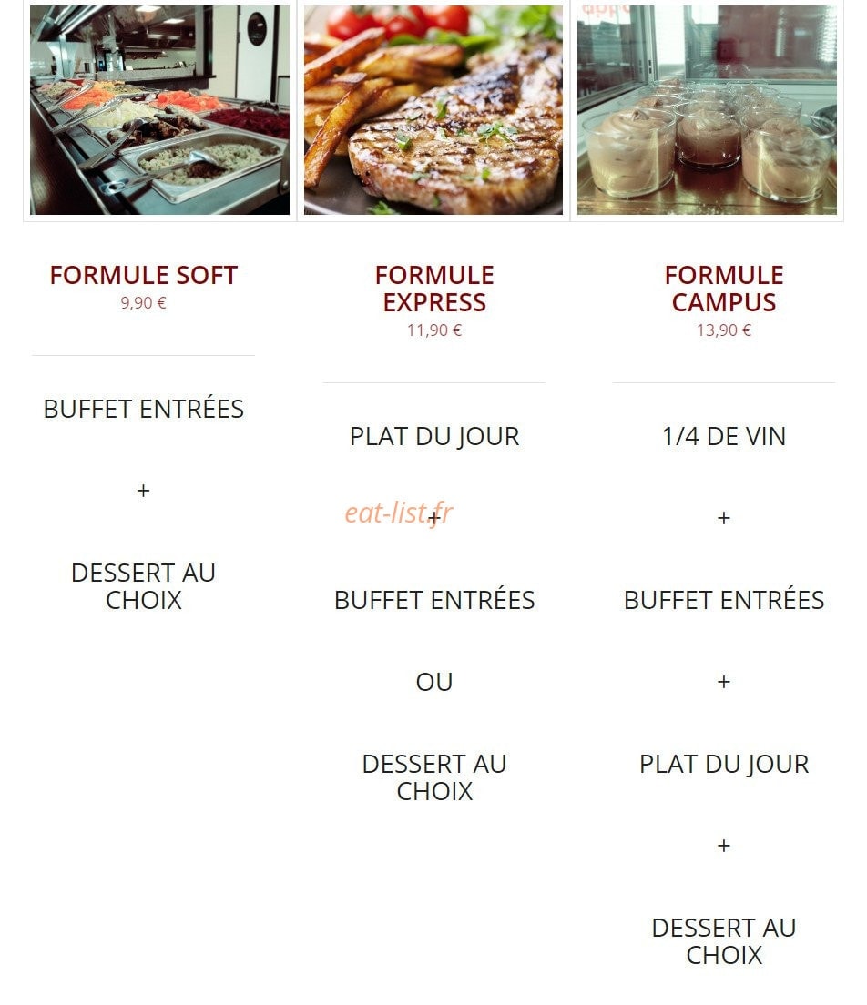 Resto'Campus — carte page 1
