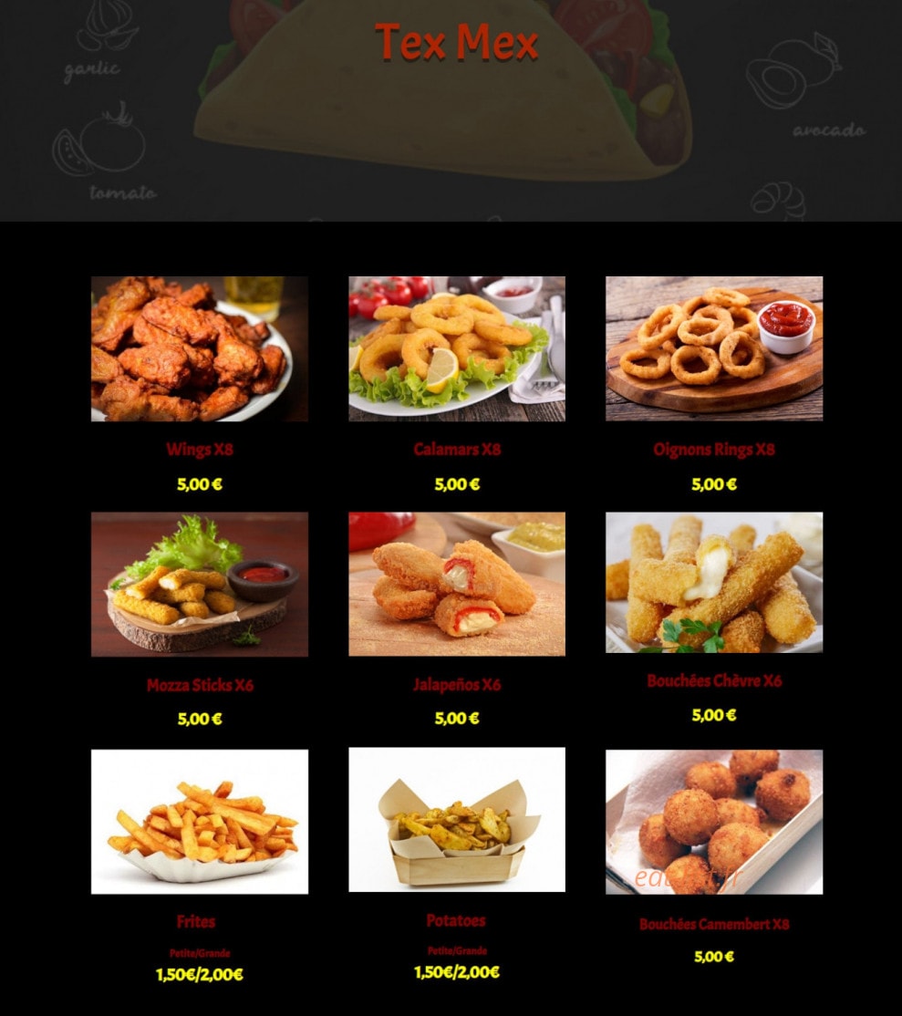Urban food — carte page 3