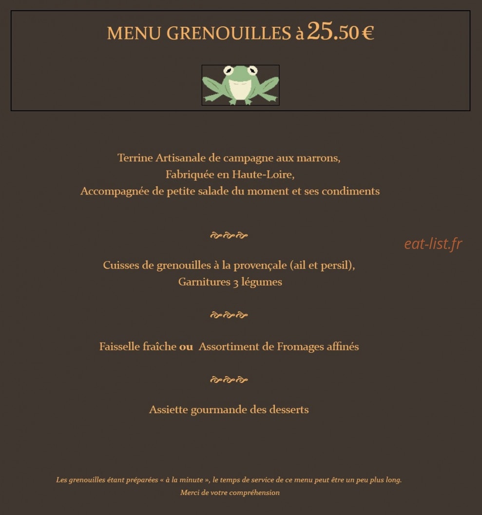 Auberge de la Chapelle — carte page 2