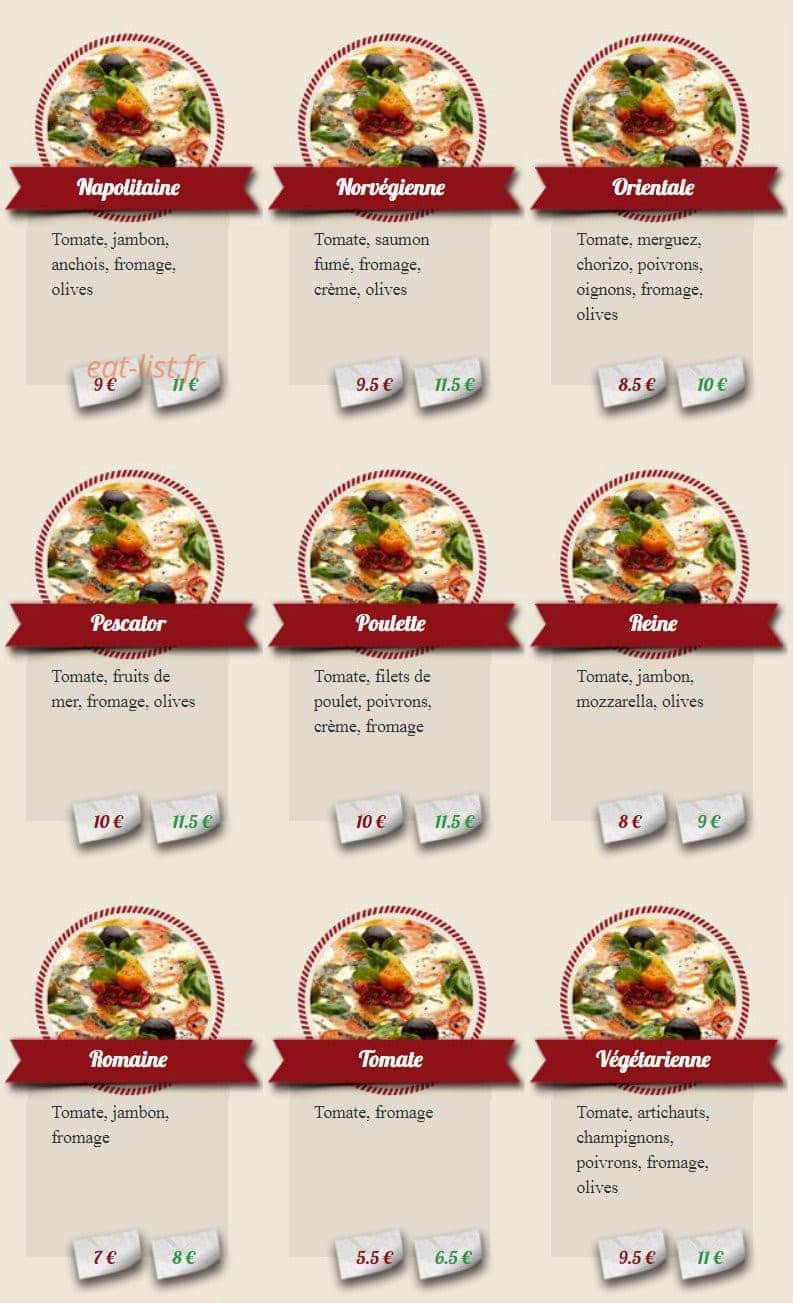La Casa Pizza — carte page 2