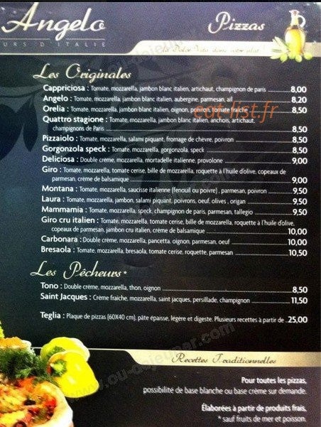 Chez Angelo — carte page 3
