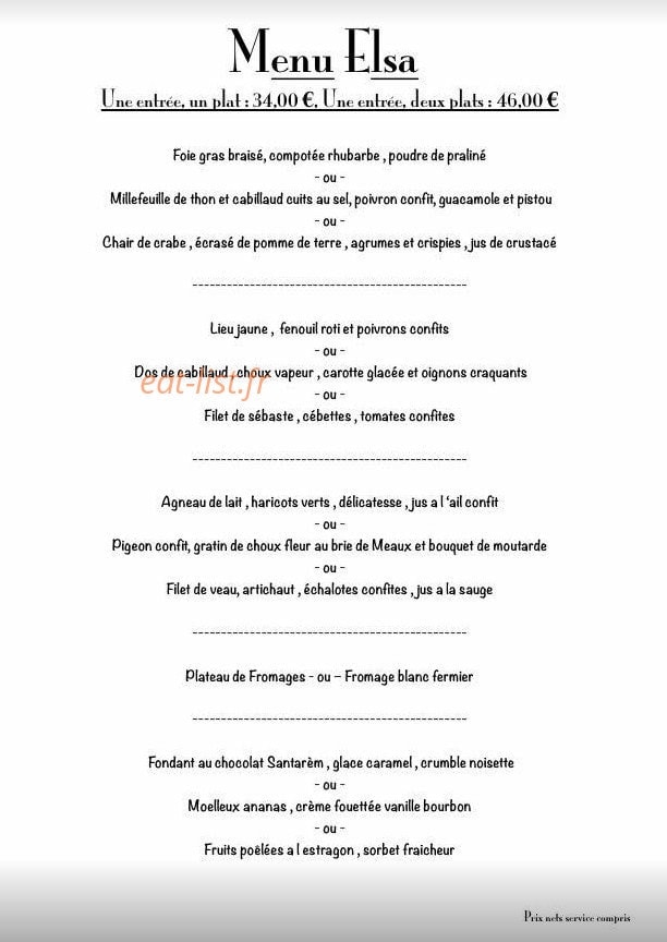 La table d'Elsa — carte page 2