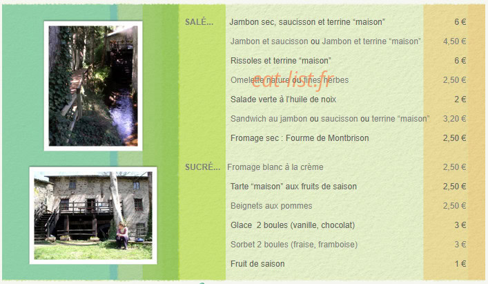 Auberge Le Moulin — carte page 3