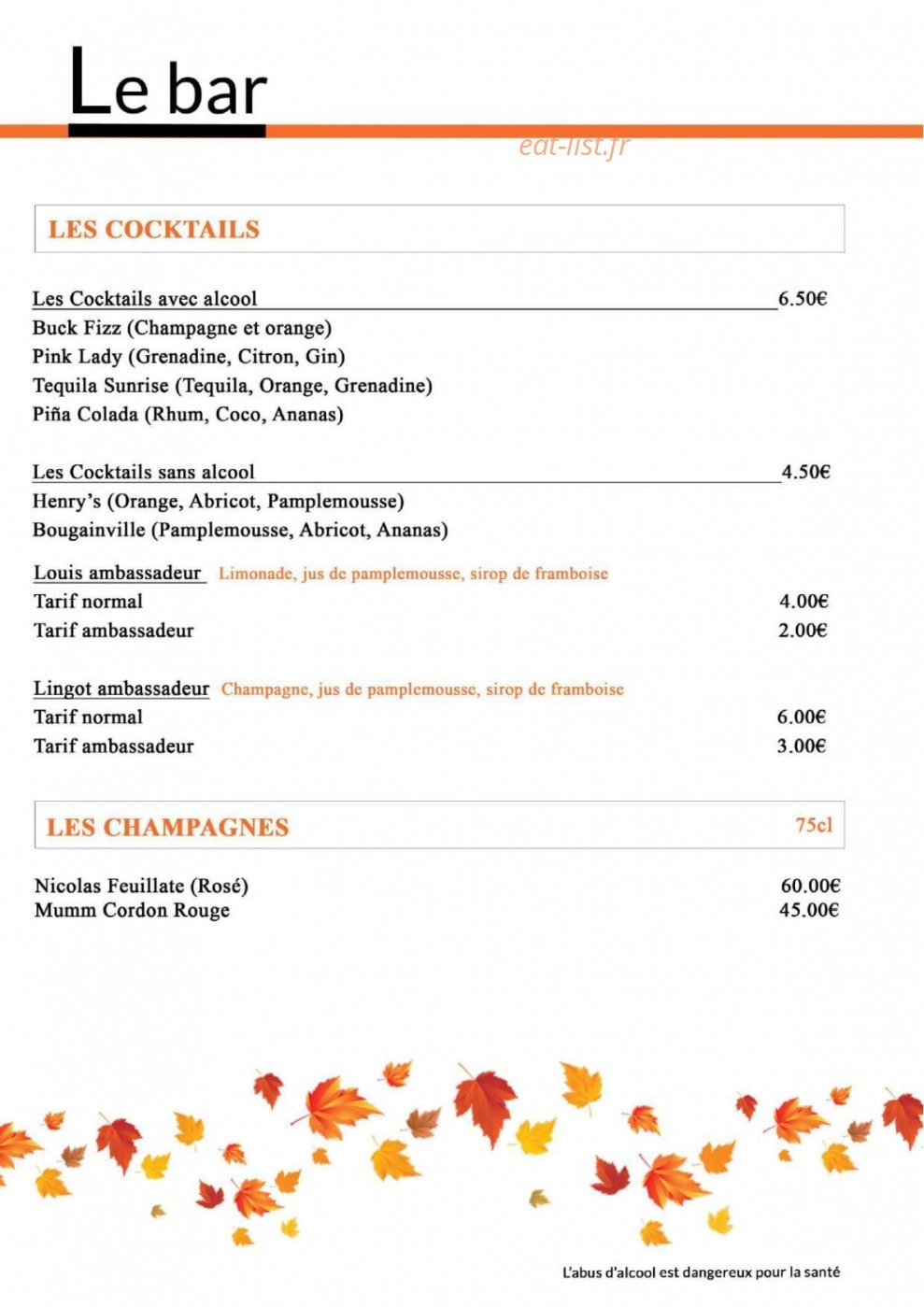 La Brasserie — carte page 6