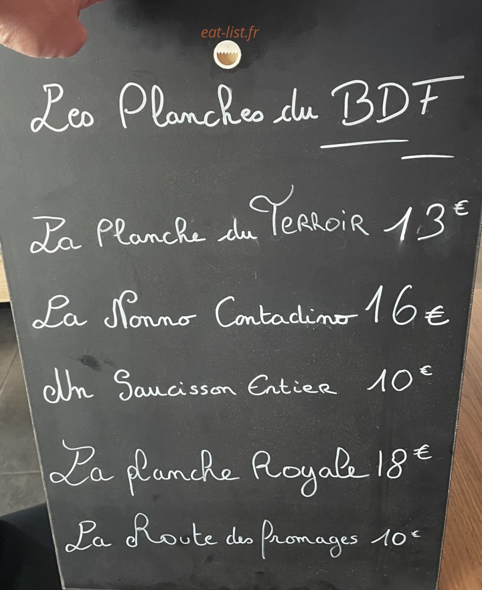 Le bistrot des flacons — carte page 1