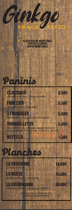 Le Ginkgo — carte page 1