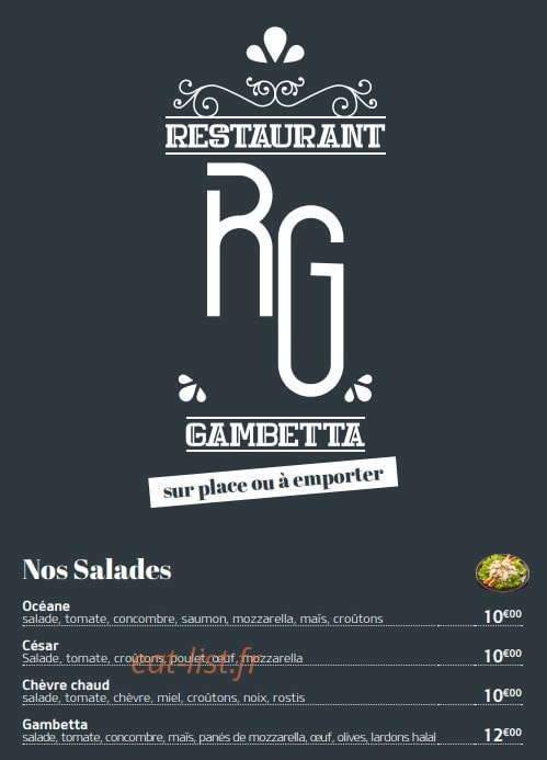 Le Gambetta — carte page 1