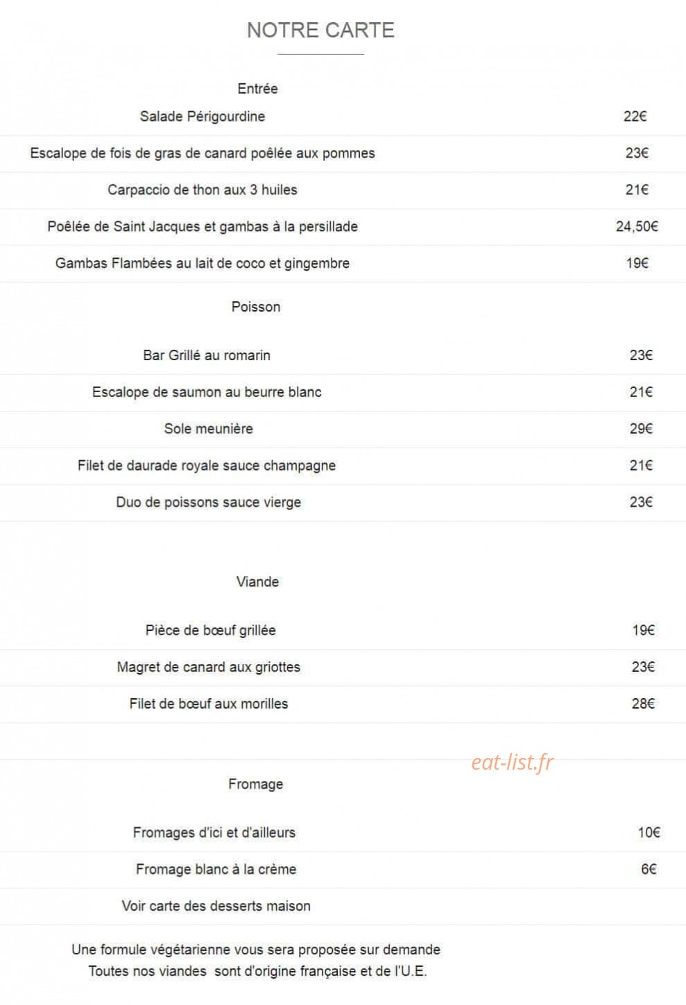 Le Bel'Vue — carte page 6