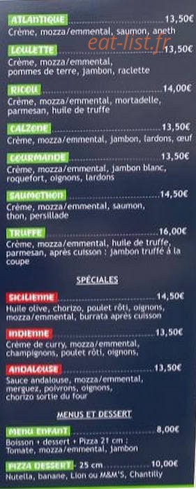 Ricou Pizz — carte page 3