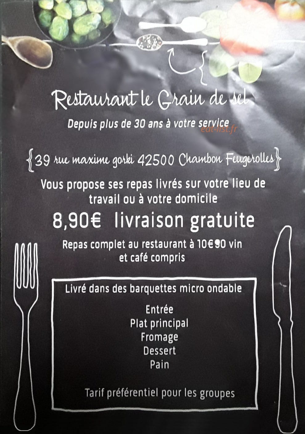 Le Grain de Sel — carte page 1