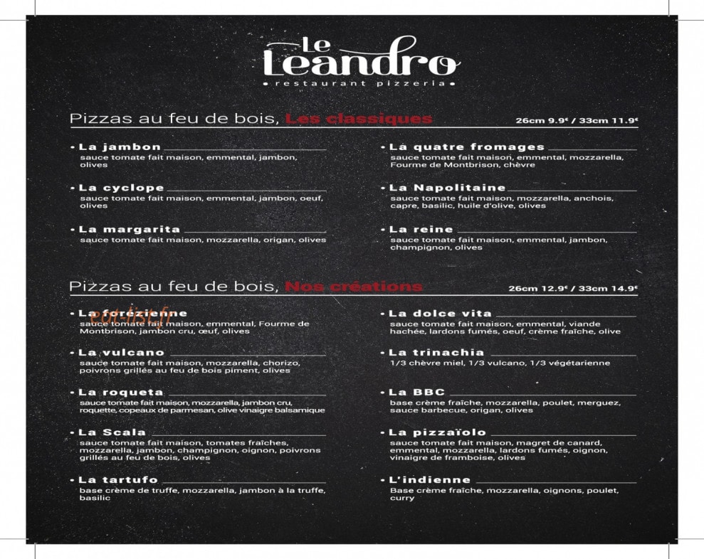 Le Léandro — carte page 1