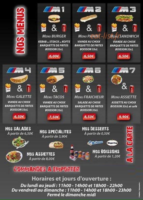 Le Tacos du Forez — carte page 1