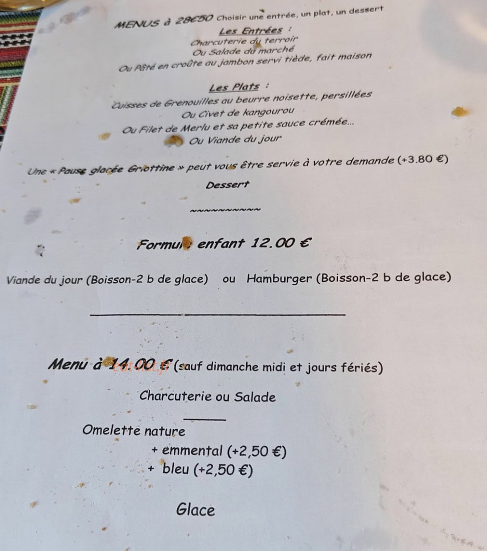 Chez Carsi — carte page 1