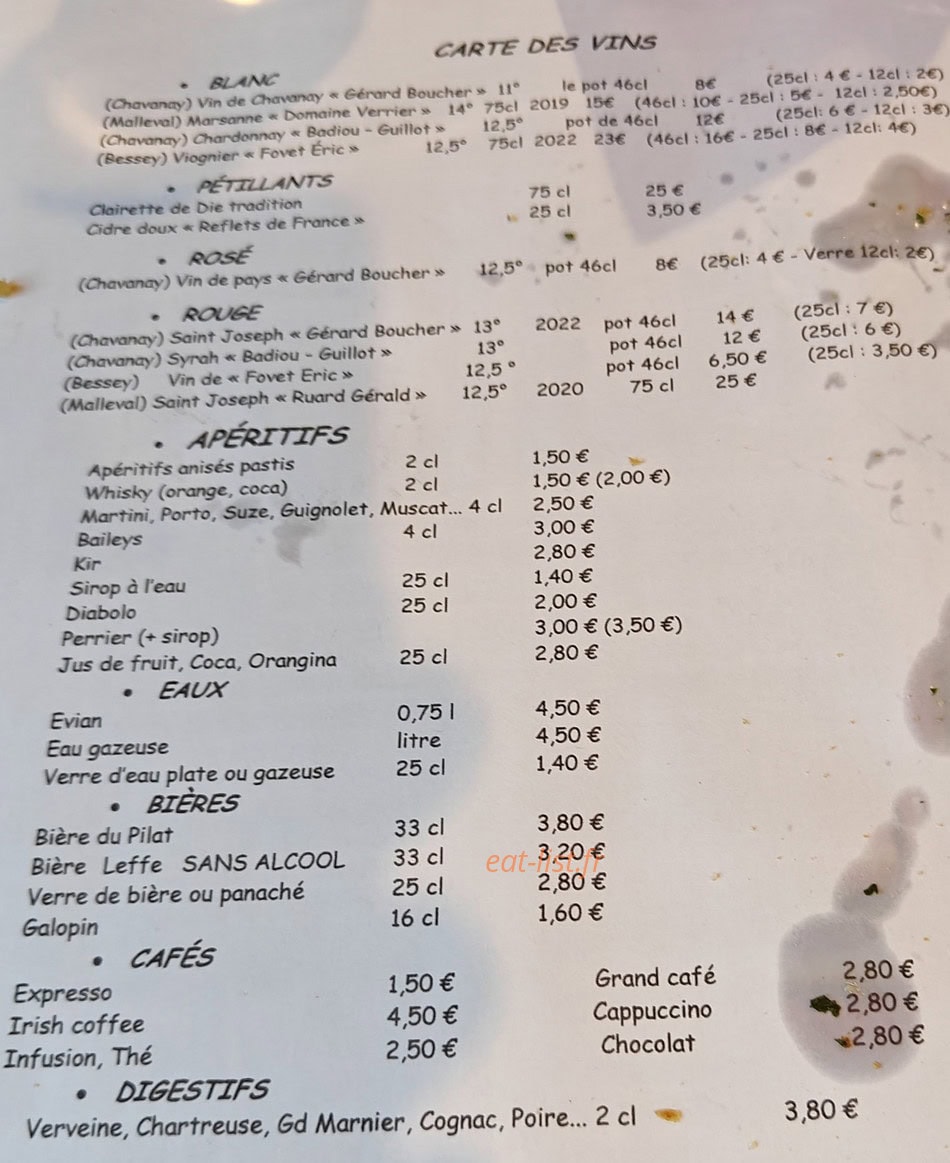 Chez Carsi — carte page 2