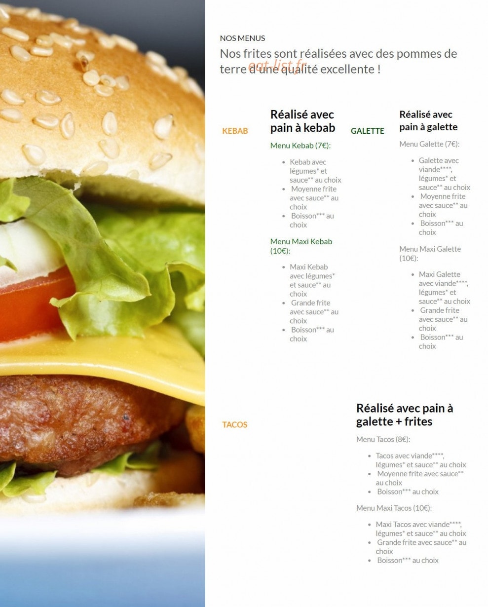 Kebab World — carte page 3