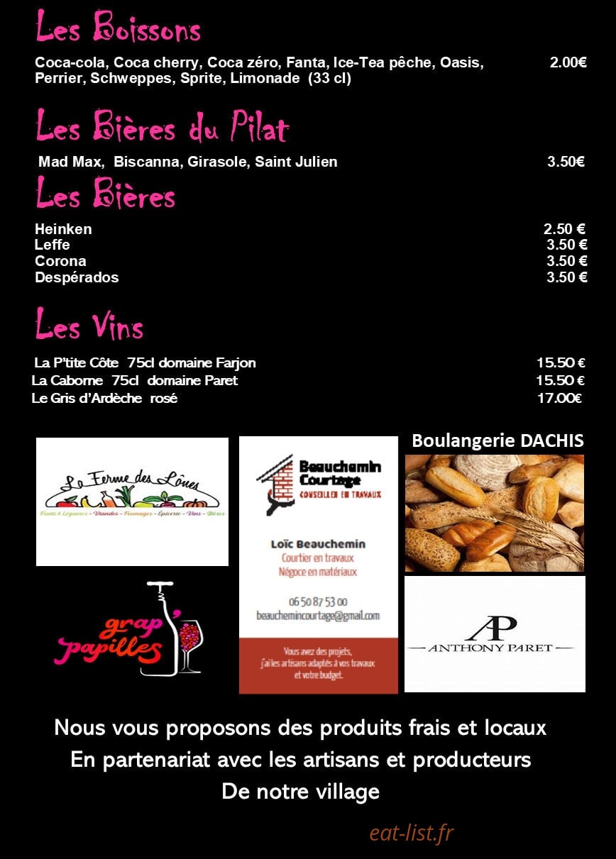 La Tanière Gourmande — carte page 4