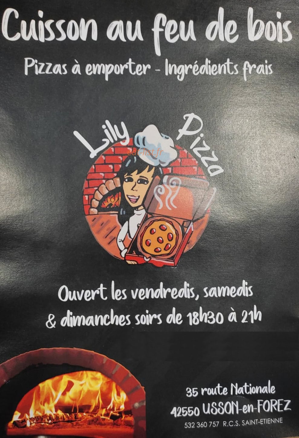 Lily Pizza — carte page 1