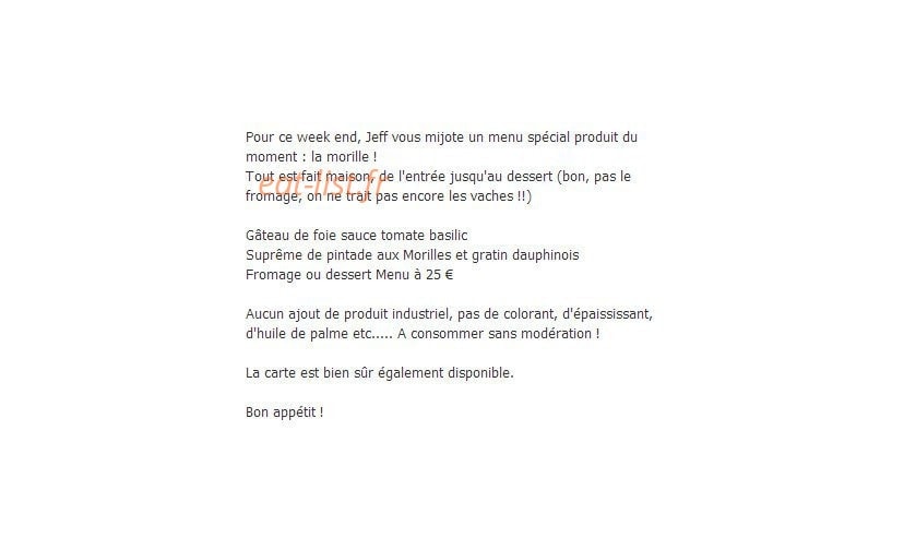 Chez Jeff et Marie — carte page 1