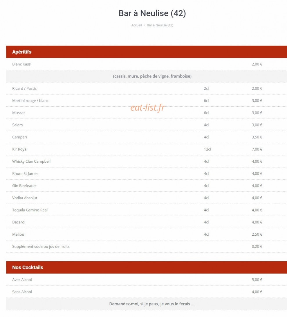 Bistrot de la Place — carte page 6