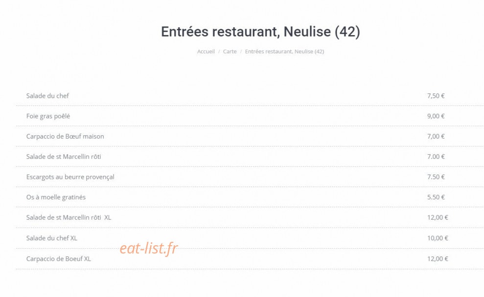 Bistrot de la Place — carte page 2