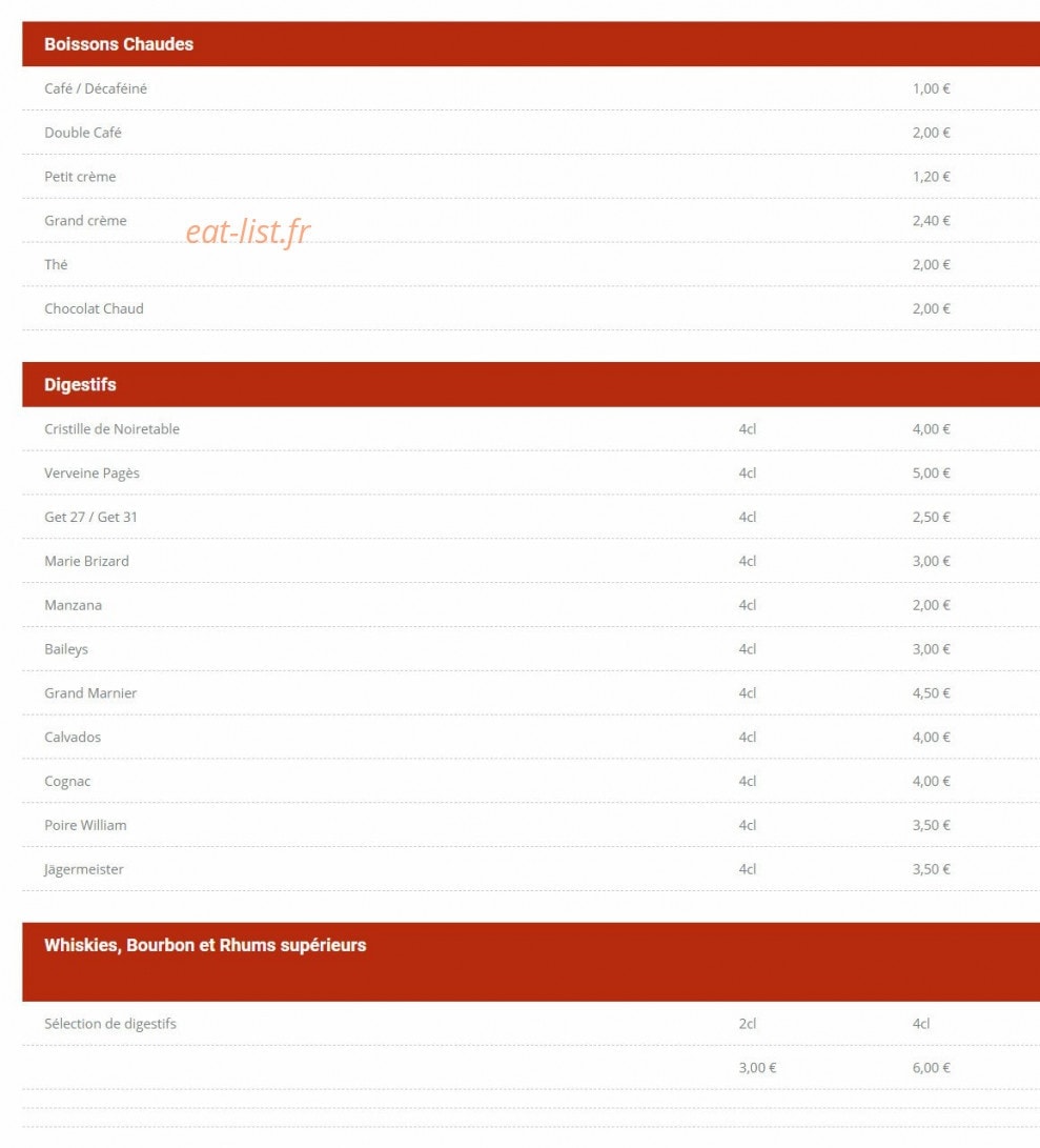 Bistrot de la Place — carte page 8